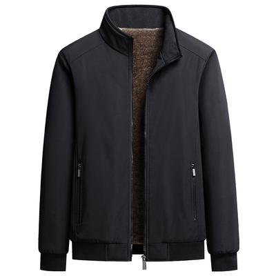 Neue Herrenjacke für mittleres und höheres Alter Herrenjacke mit Baumwolle und verdicktem Thermostandkragen für Freizeit
