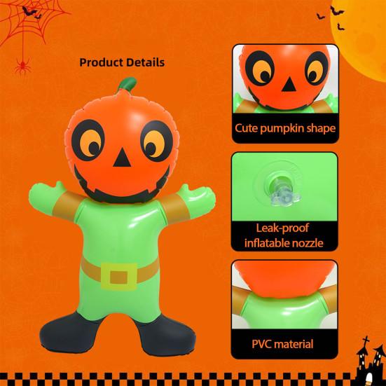 Halloween Inflatable Pumpkin Decoration Spooky Giant Blow Up Figure with Pumpkin Head for Lawn Yard Party Garden Outdoor Decoration