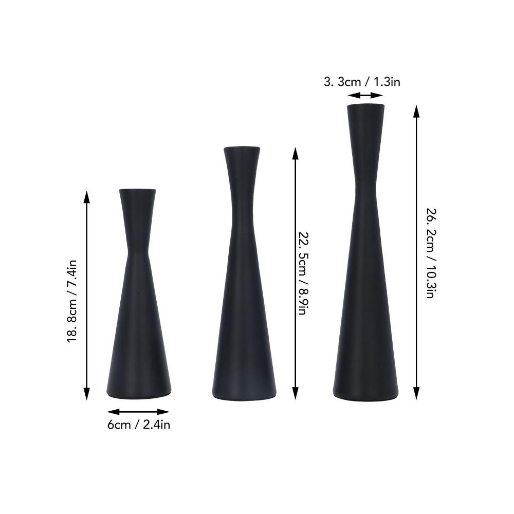 3PCS Conical Tapered Metal Candle Holders European Taper Candle Holders Home Decor Accent