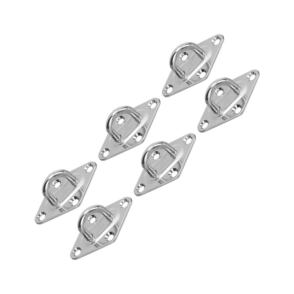 6 STÜCKE Diamant Ösenplatte Wandmontage Haken Marine Deckbeschläge Edelstahl für Sonnensegel