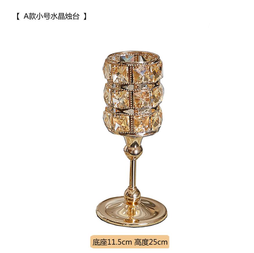 

Nordic Luxury Golden Crystal Glass Candle Holder Wedding Centerpiece Table Decor Coffee Candelabra Home Decoration
