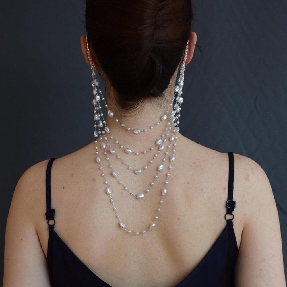 Elegant Tassels Ear Cuff Non-piercing Ear Bone Clips  Bridal Accessories