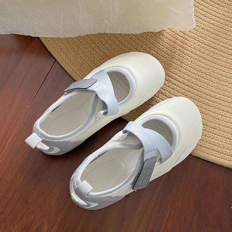 

Velcro Mary Jane shoes women s 2025 new summer hollow soft sole with skirt Hundred towers mesh breathable casual shoes 40