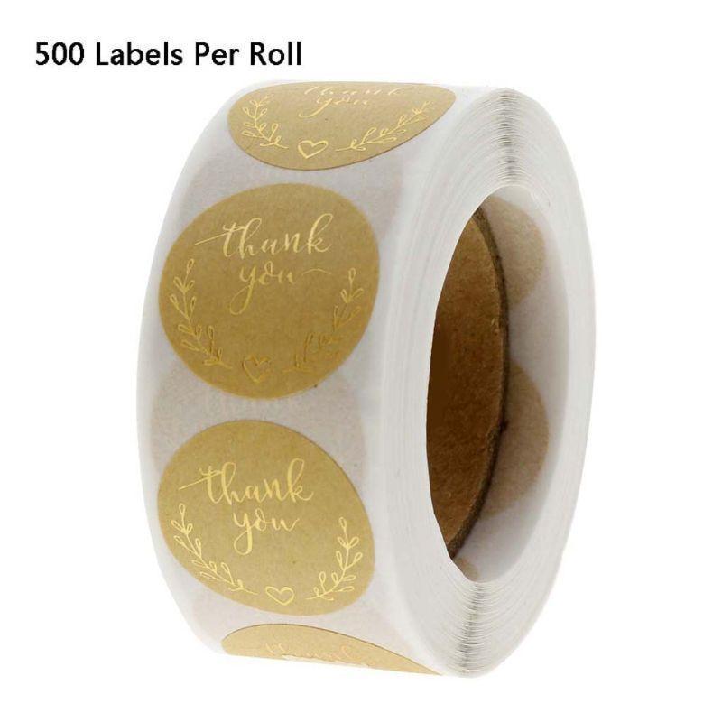 Thank You Stickers 500pcs/roll Wreath Gift Envelopes Biscuit Cooking Wrapping