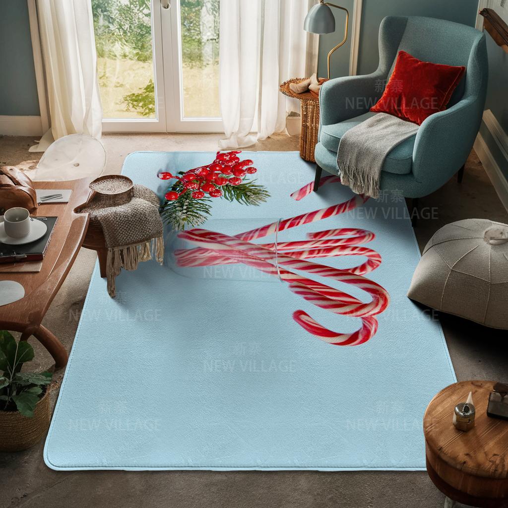 House Entrance Carpet Home Door Mat Living Room Bath Foot Bathroom Non-slip Water Absorption Rugs Bath Merry Christmas Winter