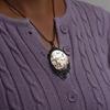 Vintage Bat Cemetery Glass Pendant Necklace Clavicle Chain Halloween Jewelry
