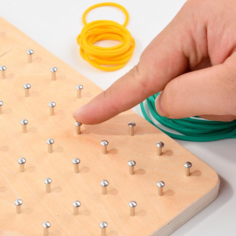 Geometry Games Desktop Toys for Two Against the Pin Board Puzzle Graphic Cognitive Children's Early Education Wooden Toys