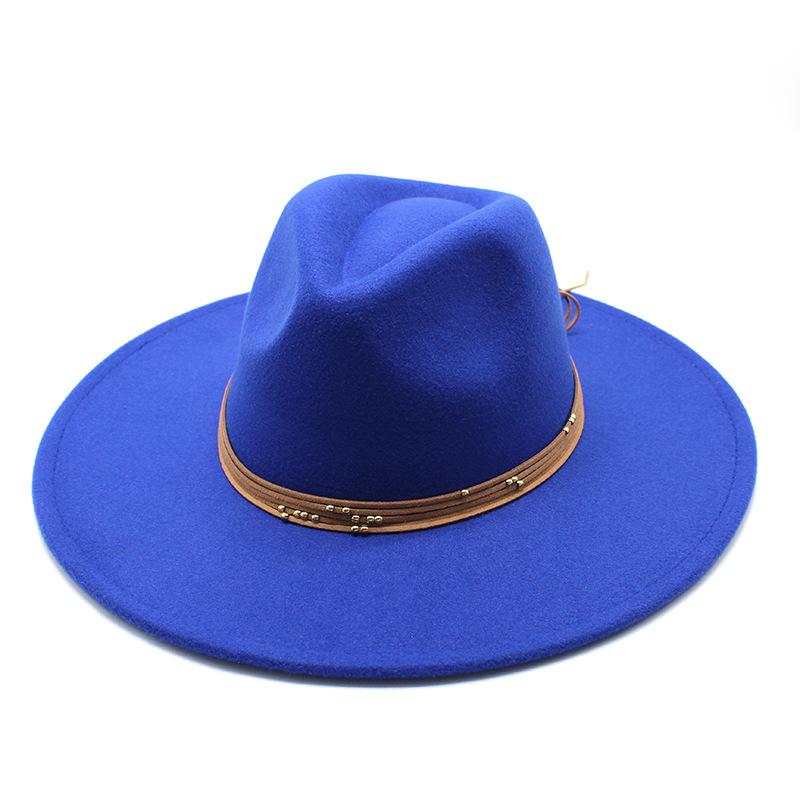 Cappello Jazz in Lana Stile Britannico per Uomo e Donna Cappello a Tesa Larga Cappello Classico in Lana Tesa 9,5 Cm