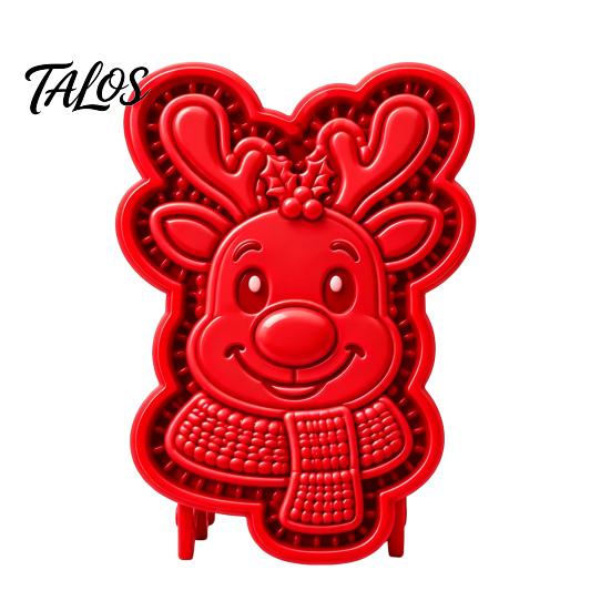 Easy Release Cookie Molds Christmas Cutter, Push Type Integrated Baking Mold, Plastic Santa Claus Press Clay Decorating Tool for Holiday Kitchen