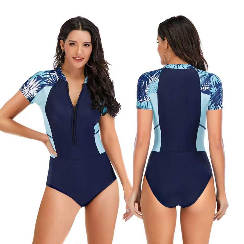 One-Piece Short-Sleeved Surfing Suit Sunscreen Women's Diving Suit Fashion Swimsuit