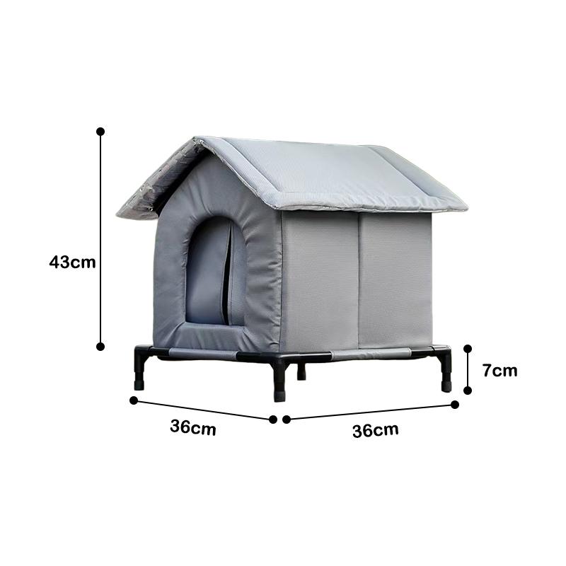 Stray Cat Dog House Waterproof Elevated Kitty Pet House Pad Outdoor Winter Warm Pet Cave Washable Weatherproof Cat Shelter