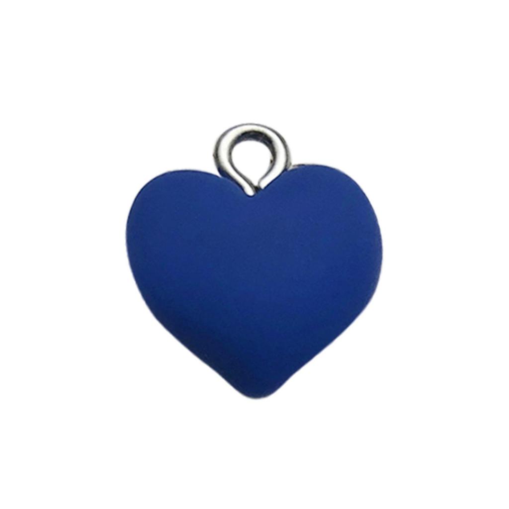 Colorful Resin Heart Earrings & Keychain Necklace Charm Set