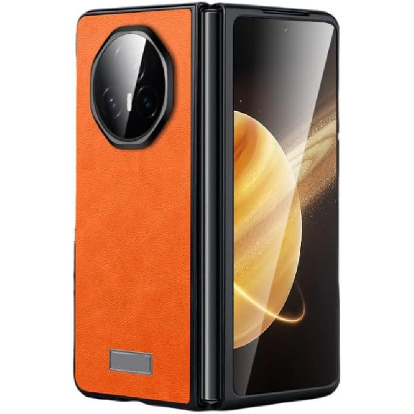 Case for Honor Magic V3, Premium PU Leather Hard PC Protection Cell Phone Case Ultra-Thin Flip Shockproof Protective Cover for Honor Magic V3,Brown
