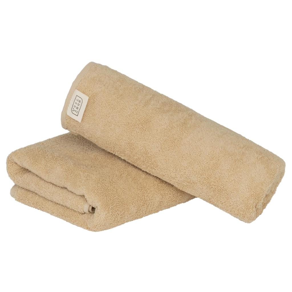 Towel Laboratory Bath Milky Set of Standard Medium Low Fast JapanTechnology [Everyday Simple] #001 Towel, Beige, 2, Type, Weight, Shedding,