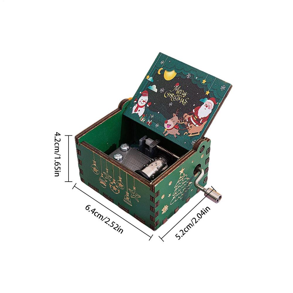 Hot Wooden Hand Crank Music Box Fantastic Christmas Music Box Wooden Carved Music Boxes Christmas Birthday Gift Home Decor
