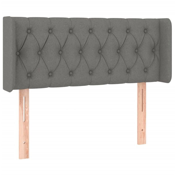 VidaXL Tête de Lit à LED Meuble de Chambre à Coucher Accessoire de Lit Simple Tête de Cadre de Lit Intérieur Gris Foncé 3123555