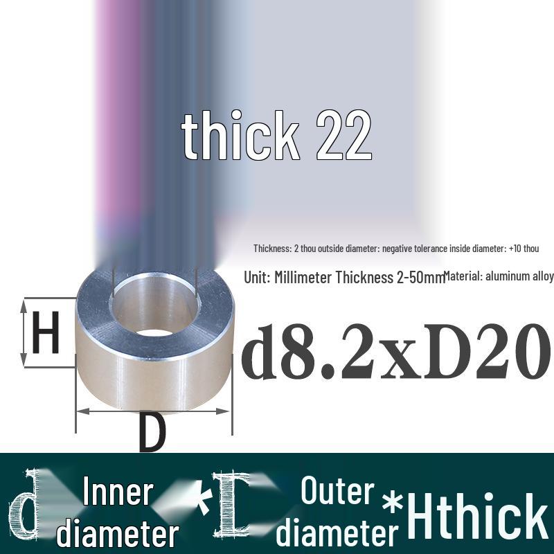 Außen-Ø 20mm Aluminiumlegierung Flache Unterlegscheibe Abstandshalter mit M6/M8/M10/M12 Innenloch - Metallwellenbuchse Isoliersäule.