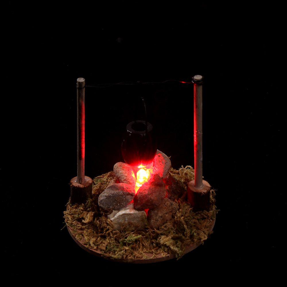 1:12 Scale Micro Landscape  Accessories Fairy Garden Decor Villa Scene Model Dollhouse Bonfire Miniatures Campfire