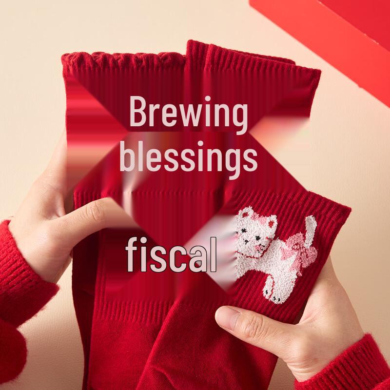 Women s Modal Red Lucky Socks Gift Set One Size