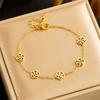 Gold Plated Camellia Jewelry Set Necklace Earrings Bracelet