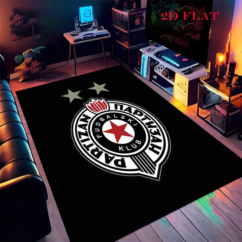 Tapis logo Partizan pour Salon Chambre Maison Décoration Canapé, Tapis de Sol Antidérapant pour Jeux d'Enfants