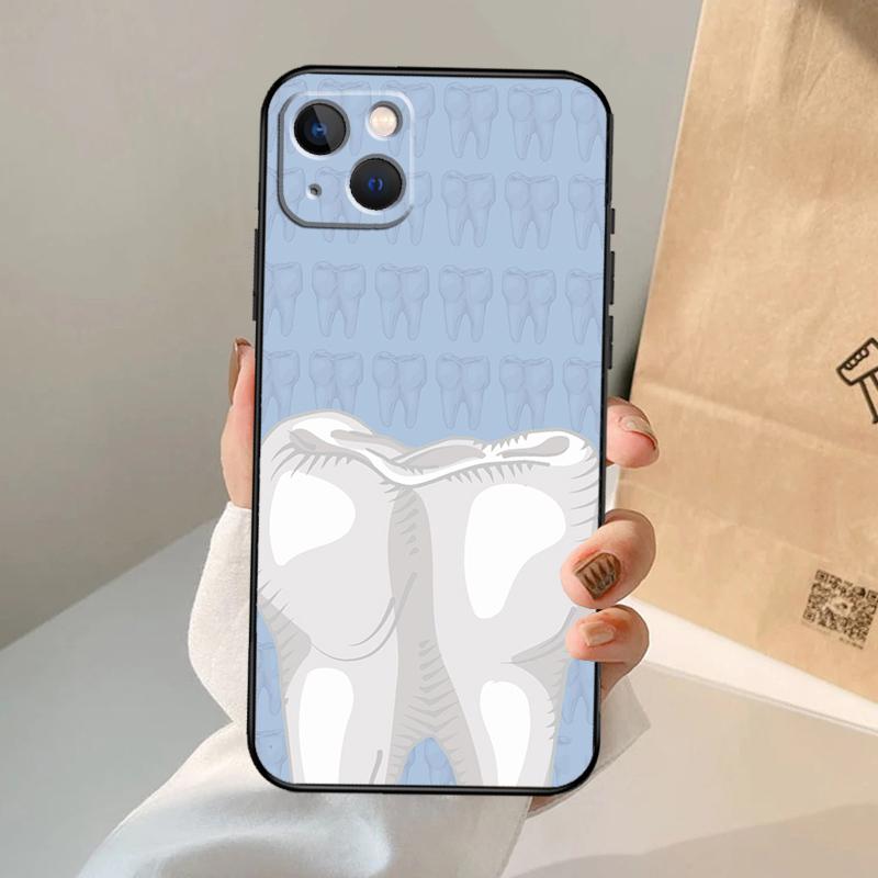 dentist tooth pattern Phone Case For iPhone 17 Air 16 15 14 11 12 13 Pro Max 12 13 mini 15 16 Plus 16e Cover Coque