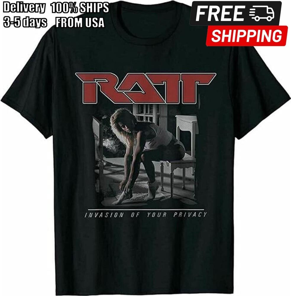 Vtg Ratt Invasion Of Your Privacy T-Shirt Music Band T-Shirt Cotton Tee All Size Unisex T-Shirt S
