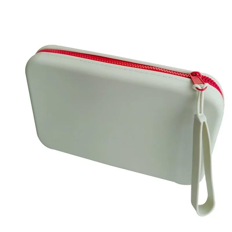 Multifunctional Waterproof Cosmetic Bag with Zipper Square Silicone Storage Bag Portable Travel Cosmetics and Toiletries Bag