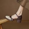 High-heeled Bag Head Sandals Summer Soft-soled Color Matching 2025 Hollow Breathable Thick-heeled Roman Shoes