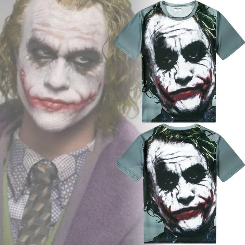 Trendy Joker 3d Print T-shirt Short Sleeve Loose Fit Round Neck Tee Polyester