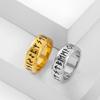 YILUOCD Viking Runes Ring Stainless Steel 24 Runes Nordic Amulet Odin Norse Jewelry for Men Women Couple