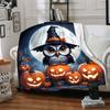 1pc Halloween Owl Blanket, Lightweight Flannel Throw Blanket for Sofa, Bed, Travel, Camping, Living Room, Office, Couch, Chair, and Bed