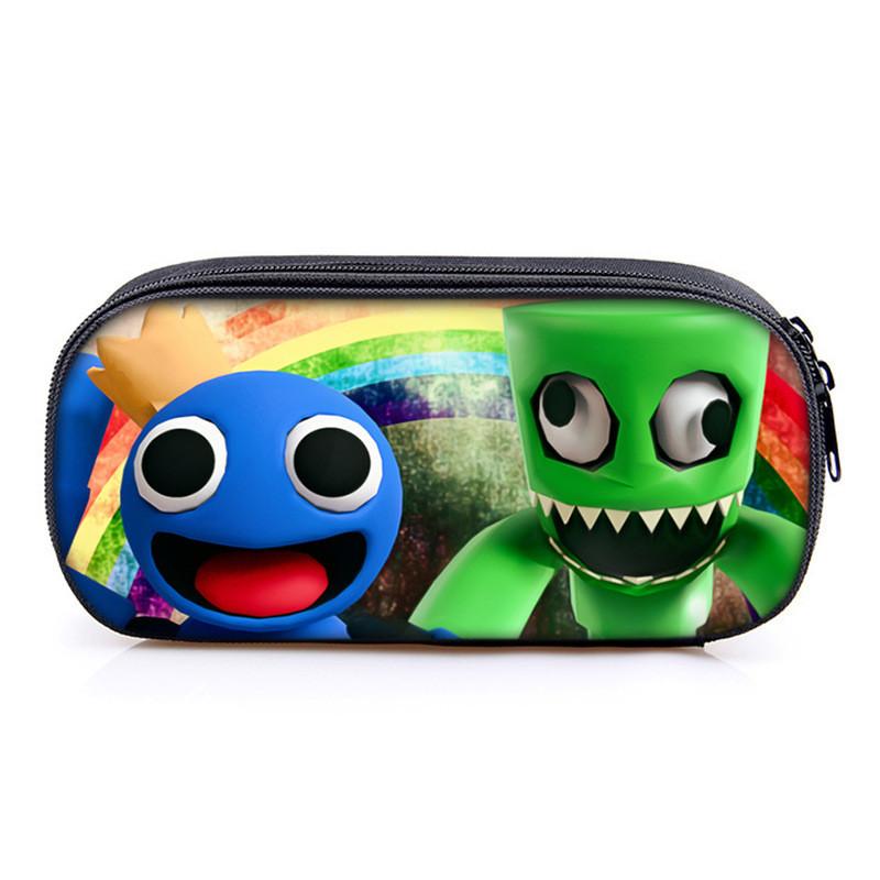 Rainbow Friends Pencil Case With Polyester Material For School Kids Gift Storage Organizer