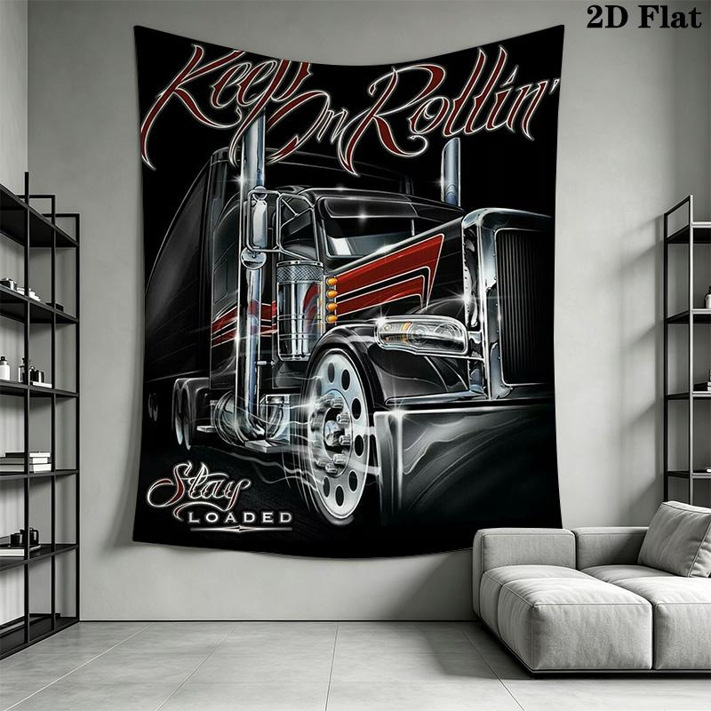 Truck Pattern Home Decor Tapestry, Wall Hanging, Decorative RV Wall Cloth.MGT0918331