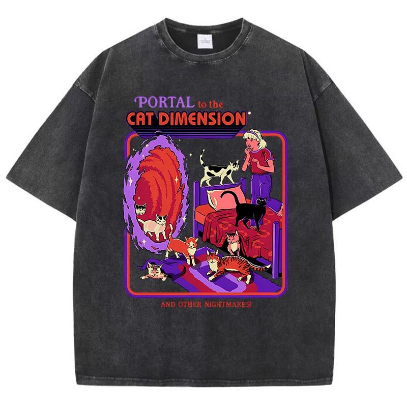 Witches Brew Coffee Black Magic Washed Retro Snow T Shirt Summer Clothes Casual Tee Clothes T-Shirt Cotton Breathable Tops