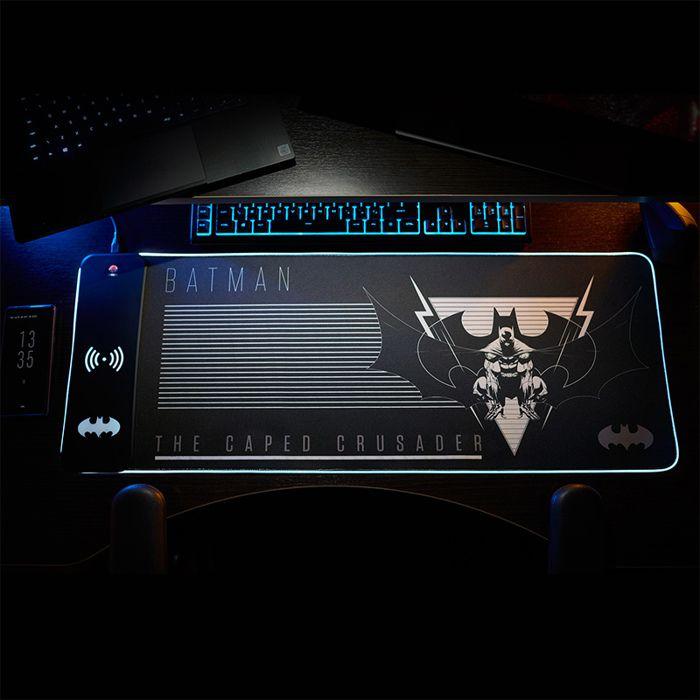 Tapis de souris de jeu XXL - NUMSKULL - Batman - Chargeur sans fil - RGB personnalisable - Antidérapant