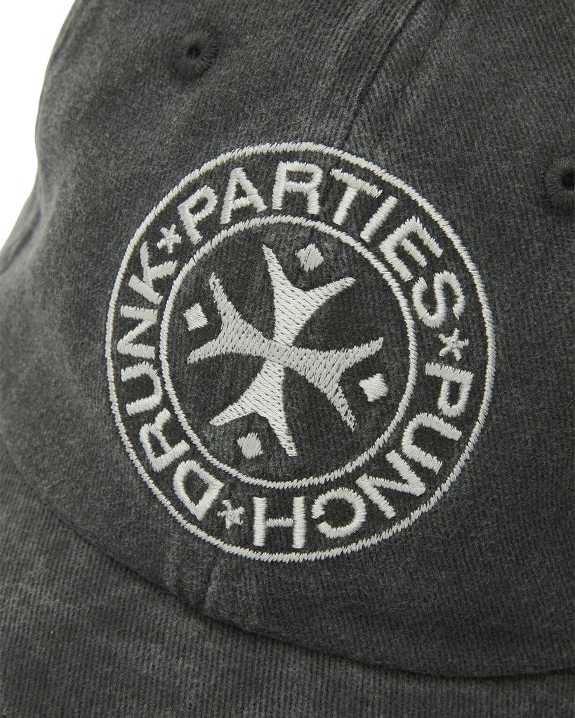 PUNCH DRUNK PARTIES Circle Logo Washed Ball Cap (Charcoal)
