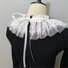Baroque Style Detachable Lace Ruffe Neckwear Comfortable Neckpiece Collar Decorative Edging For Bridalwear And Costumes