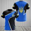 Ukraine Men's T-Shirt Summer Short Sleeve 3D Print National Emblem Flag Round Neck Pullover Fashion Top