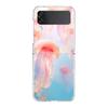 Phone Cover For Samsung Galaxy Z Flip 6 5 4 Case Transparent For Samsung Z Flip 3 Hard PC Foldable Shell Pink Jellyfish Oceanic