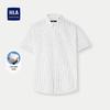 HLA Men's Bleached Stripe Short Sleeve Lapel Shirt