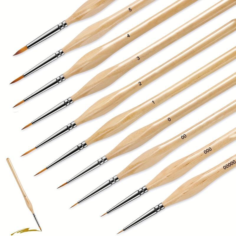 11Pcs Fine Detail Brush Set Triangle Handle Micro Brushes for Acrylic Pottery Ceramic Painting Crafts