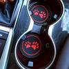 2Pcs Non-slip Car Water Cup Pad Cat Paw Footprint Rubber Mat for Bottle Holder Coaster Auto Interior Anti-skid Cup Holders