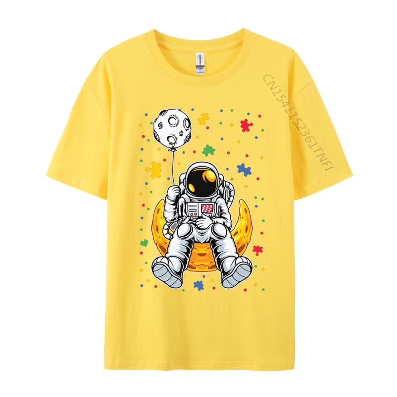 Astronaut Planet Balloon Puzzle Tshirts Fashion Casual Novelty Tee Graphic Adults Tshirts Tees Tops Harajuku