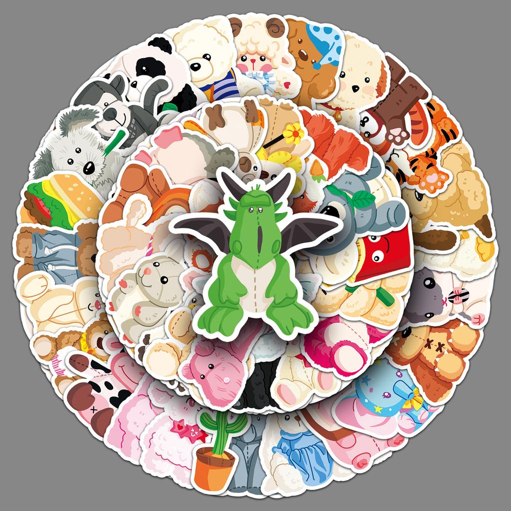 50 Plush Toys Doodle Cartoon Cute Gucka Decorative Mobile Phone Case Suitcase Stickers Waterproof