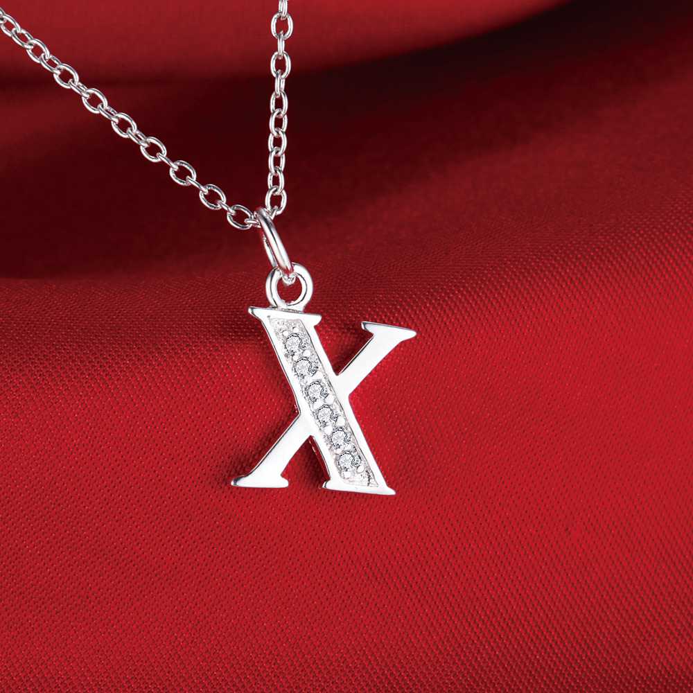 26 letters 925 sterling silver Necklace Pendant Shining 5A Zircon for Women Fashion Wedding Engagement Jewelry GiftsGood product