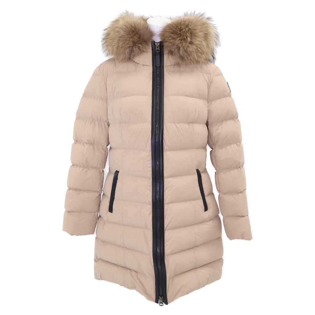 Mackage [Good Condition] CALLA-F Leather Piping and Fur Hoodie Down Jacket L/G beigeUsed