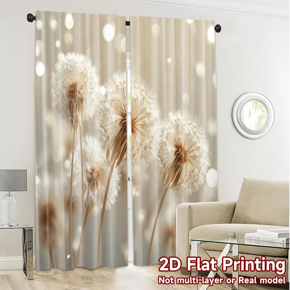 Set Of 2 Flat Printing Curtains Without Rod Dandelion Whisper Popular Window Treatment Fabric Decorations Made Polyester