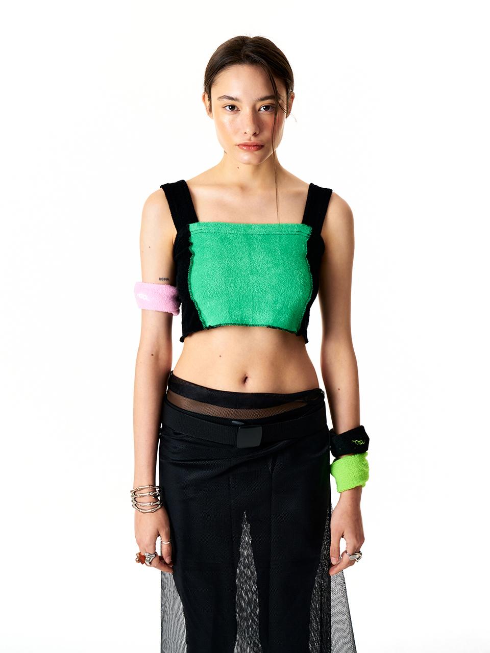 Yiiel Contrast Terry Top Green