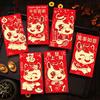 6Pcs Red Envelope Lunar New Year Gift Set with Golden Embossed Horse Patterns Automatic Sealing Design Red Money Envelopes